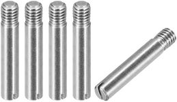 sourcing map 5Pcs M6 x 35mm Slotted Cylindrical Pin 304 Stainless Steel Dowel External Thread Locating Pin for Furniture Cabinets