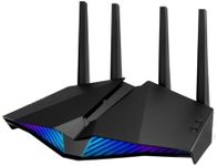 ASUS RT-AX82U 5400 Dual Band + Wi-Fi 6 Gaming Router,PS5 Compatible,up to 2000 sq ft & 30+ devices,Mobile Game Mode, ASUS AURA RGB,Lifetime Free Internet Security,Mesh Wi-Fi support, gaming port,black