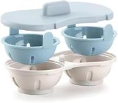 CLOVE Eggcellent Microwave Egg Poachers 2 BPA-Free, Dishwasher Safe Egg Boiler Poacher Cups, Microwavable Poached Egg Maker Cooker with Lid and Removable Tray