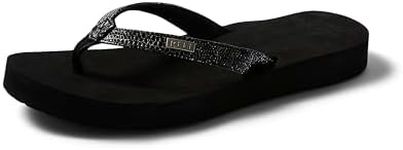 Reef Women's Star Sassy Sandal, Black/Silver, 10