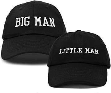 DALIX Big Man Little Man Hat Father Son Matching Cap Fun Gifts, Black, One Size