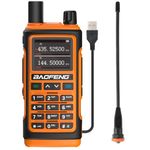 BAOFENG UV-17M 5W Ham Radio Handheld Two Way Radio Rechargeable with 771 Antenna,999CH,NOAA,VOX (UV17M-Orange+D771+USB-C Cable)