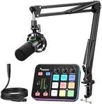 MAONO Gaming Streaming Equipment Bundle: Audio Interface Mixer and XLR Dynamic Mic RGB Noise Reduction Live Streaming Podcasting MaonoCaster PD200XS&G1 NEO