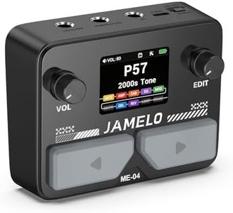 JAMELO Portable Guitar Effects Pedal, Rechargeable Multi Effects Processor with 125 Effects, 99 Presets, 30 Amp Modeling, 3rd IR Loaders, Looper & 100 Drum Rhythms BT Audio USB OTG Function (Black)