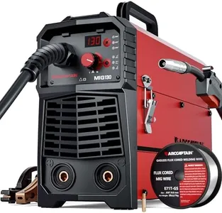 ARCCAPTAIN 130A MIG Welder, 110V Flux Core MIG Welder/Lift TIG/Stick 3 in 1 Welding Machine with Synergy, IGBT Inverter Portable Gasless Welder Equipment with Welding Gun and 2lb Welding Wire