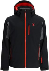 Spyder Men's Standard Vertex Insulated Ski Hooded Snow Jacket, Black, XX-Large