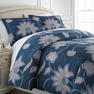 Southshore Fine Living, Inc. Oversized King/California King Duvet Cover Set Soft Premium Bedding with Zipper Closure Includes 1 Duvet Cover and 2 Pillow Shams, Machine Washable, Blue