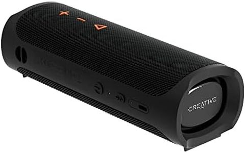 CREATIVE MUVO Go Portable Waterproof Bluetooth 5.3 Speaker with Up to 18 Hours of Battery Life, IPX7 Waterproof, and Powerful Bass Performance, Wireless Stereo Link (Black)