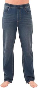 PajamaJeans Pull On Jeans - Elastic Waist Pants, Straight Leg Sweatpant Jeans, Vintage Wash, Tall, LG