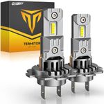 FAHREN Upgraded & Brightest H7 Bulbs, 45000LM Ultra Bright 6500K H7 light, Real Mini Size No Adapter Needed IP68 Waterproof,Plug and Play, Pack of 2