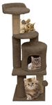 FURRLOVERS Soft Fur Activity Scratching Post/Cat Tree for Kittens & Cats - Natural Sisal -RopeTriple Platform Tower (Height 43 Inch) (BROWN - FURR-3FLOOR)