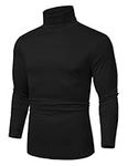 COOFANDY Men's Basic Thermal Turtleneck T Shirts Casual Slim Fit Pullover Sweaters Black