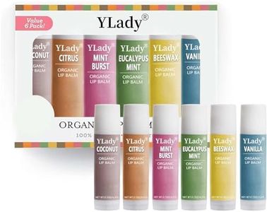 6Pack Baume a levre bio naturel Baume à Lèvres hydratant, Lot de Baumes à Lèvre stick levres nourrissant 6 parfums (cire d'abeille, noix de coco, agrumes, menthe, eucalyptus menthe, vanille)