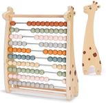 Abacus for Kids - Math Counting Toy Made of Wooden Beads and Rack - Children's Wood Number Counters for Teaching Addition, Subtraction and More - Counting Tool for Toddlers and 1st Grade Kids