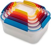 Joseph Joseph Nest Lock, 5 Piece Plastic Food Kitchen Storage Container set with lids, Leak Proof, Airtight, Space Saving, BPA free- Multicolour