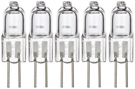 Simba Lighting Halogen G4 T3 5 Watt 50lm Bi-Pin Bulb 12 Volt A/C or D/C for Accent Lights, Under Cabinet Puck Light, Chandeliers, Track Lighting, 5W 12V 2 Pin JC Warm White 2700K Dimmable, 5-Pack