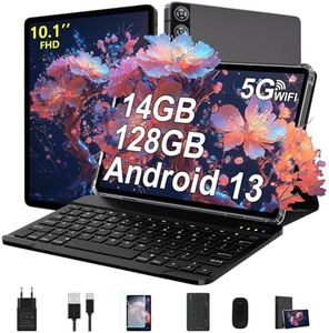 ZIOVO Tablet 10 Pulgadas Android 13 Tablets con 14GB RAM + 128GB ROM(1TB TF), Cuerpo metálico,8 Cores 2.0GHz, 5G+2.4G WiFi, 8000mAh, BT 5.0, 5+8MP, Certificada GMS, Tableta con Teclado + Ratón - Gris