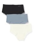 Calvin Klein Women Pack of 3 Hipster Seamless, Multicolor (Black/Ivory/Flint Stone), M