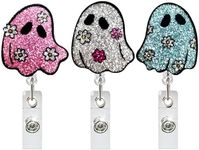 3 Pcs Ghost Halloween Badge Reel wi