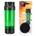 QANVEE Plastic Fluidized Moving Bed Filter Bubble Bio Media Reactor with Air Stone and Sponge Filter for Aquarium Fish Tank (LH-600)