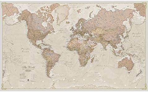 Enorme mappamondo Laminato/incapsulato, Stile Antico 201 cm (Larghezza) x 116,5 cm (Altezza)