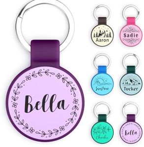 Silent Silicone Dog Tags, Custom Engraved Pet ID Tags for Cats and Dogs, Personalized Small Size Cat Tags with Cute Designs (Designs, Regular)