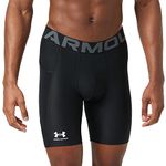 Under Armour Men's HeatGear Compression Shorts, Black (001)/Pitch Grey, 3XL Long