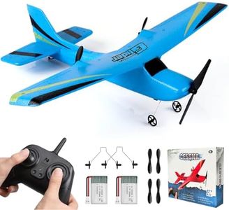 HAWK'S WORK 2 Channel RC Airplane, RC Plane Ready to Fly, 2.4GHz Remote Control Airplane, Easy to Fly RC Glider for Kids & Beginners (Blue)