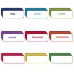 Pack of 72 Dry Erase Magnetic Labels 3.2 x 1.2" Reusable Magnetic Name Tags Write On Magnets Sticker Magnet Labels Name Plate for Whiteboard Fridge Classroom Office, Color Border