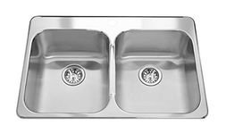 Franke Kindred QDL2031/7/1 Drop-in Stainless Steel 31.25” Double-Bowl Sink