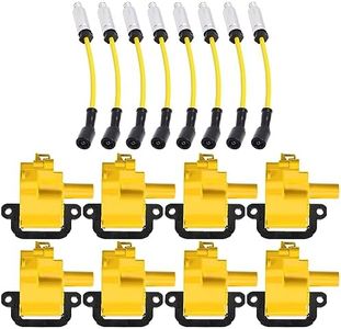 ENA Set of 8 Yellow Ignition Coil and Yellow Wire Set Compatible with Cadillac Chevrolet GMC Pontiac CTS Camaro Corvette Firebird GTO B7 P30 C6500 Topkick C7500 Topkick P3500 5.7L 7.4L