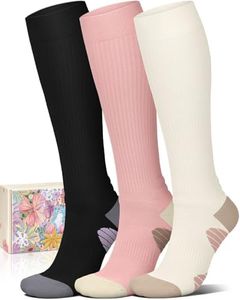 Cotton Compression Socks for Women Circulation-Best Support for Nurses,Running,Athletic,Travel S-M