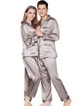 Bella Babe by SK Luxury Night Suit Set for Couples (Men S Women M, Silver)