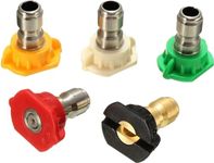 JPT Multiple Degree Washer Spray Nozzle Tips Quick Pressure Washer Nozzle, 1/4", 5-Pack