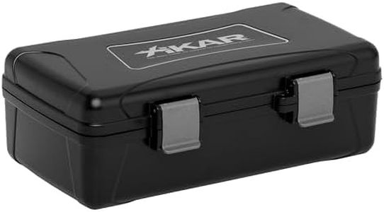 Xikar Cigar Travel Carrying Case, Holds 10 Cigars, Includes 1 Humidifier, Watertight, Crushproof, Model 210Xi, Black