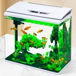 High-Transparency 11 Gallon Fish Tanks, Betta and Goldfish Tanks with Filter, Light, Seven-Color LED, Integrated Oxygenation, Filtration, and Circulation, and Aquarium Starter Kits