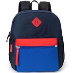 HawLander Little Kids Backpack, Toddler School Bag for Boys Aged 3 4 5 6 7 Years, with Chest Strap, Navy Blue