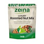 Zeina Premium Quality Roasted Mixed Nuts for Healthy Snacks (1Kg) - High Nutrition Protein Snack with A Blend of Roasted Cashew Nuts, Almonds, Pistachio Kernels and Pecans