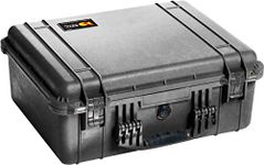 PELI 1550 Protective Shockproof Case for Video and Audio Equipment, IP67 Watertight and Dustproof, 61L Capacity, Made in Germany, No Foam, Black