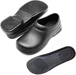 Womens and Mens Non Slip Shoes Work Utility Clog for Food Service Nursing, 7.5 Women/5.5 Men, Black