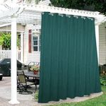 MetDeals - Cotton Canvas Waterproof & Sun Blockage SS Eyelete Windproof Blackout Outdoor Curtains (Cotton Canvas, 5.5 X 11 Feet, Green), 1 Piece