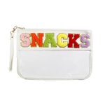 Transparent Snack Bag Clear Makeup Bag Clear Snacks Bag Food Bag Makeup Travel Bag for Women Snacks Transparent Fashion Bag Women Clear Waterproof Beach Bag Toiletries Bag PVC Cosmetic Bag White