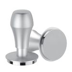Normcore 58.5mm Coffee Tamper V4.1 with Click Sound Feedback, Espresso Barista Hand Tamper, Spring Loaded Tamper With Flat Base, Anodized Aluminum Handle, Compatible with 58mm Espresso Machine, Silver