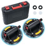 2 Pack 8'' Glass Suckers Lifters,Heavy Duty Glass Suction Cups With Plastic Box,Powerful Industrial Vacuum Tile Suction Lifter for Granite/Tile/Window,Glass Suckers Lifters 200KG/440lbs