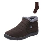 leprix Snow Boots Womens Waterproof, Fur Lined Boots Women, Slip-On Outdoor Warm Ankle Boots for Women Men (Coffee, Adult, Women, 9, Numeric, UK Footwear Size System, Medium)