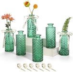 SOJOCK Glass Bud Vases Set of 6(Flowers NOT Included),Small Bud Vases in Bulk,Mini Bud Vases,Vintage Vases for Centrepieces,Small Vases for Wedding Decoration,Home Table Flower Decoration