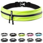 Fitgriff® Running Belt for Phone, Waist Bag for Running, Sports Fitness Bum-Bag (Waterproof) - for Women and Men (25" - 43" Waist Size, Neon Yellow)