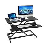 bigzzia Standing Desk Converter Height-adjustable Desk Top with Wide Keyboard Tray 28 inch Sit Stand Desk Riser for Dual Monitors