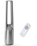 Pro Breeze® Silent Bladeless Portable Tower Fan - Ultra Quiet Standing Air Circulator with Remote Control, Timer, 10 Speeds & LED Display