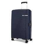 American Tourister Liftoff 67 cms Medium Check-in Polypropylene Hard Sided Double Spinner Wheel Luggage/Trolley Bag/Suitcase (Midnight Blue)